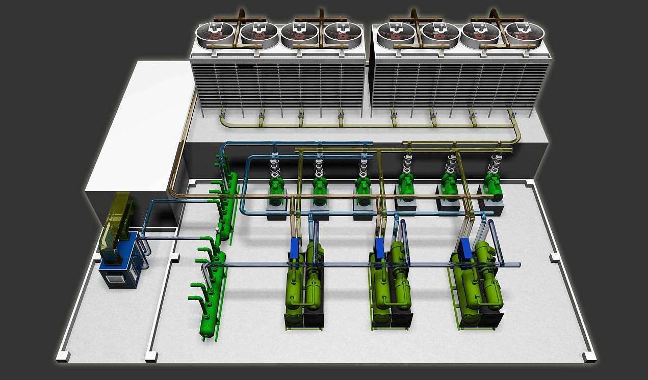 工业生产三维动画制作场景图